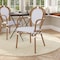 Flash Furniture Lourdes Thonet French Bistro Stacking Chair w/Arms, White/Gray PE Rattan/Bamboo Print Alum Frame SDA-AD642002A-WHGY-NAT-GG - alternate 1